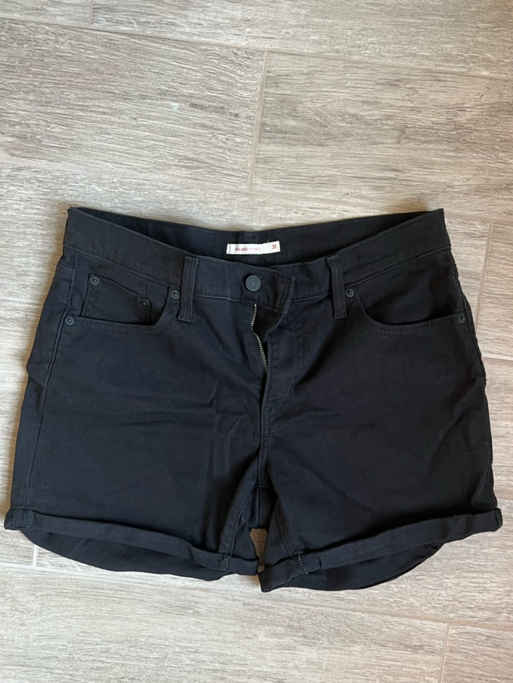 Levi's Black Women's Denim Shorts — Classic Back Pocket Style